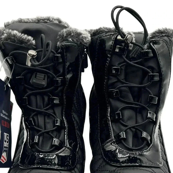Khombu NWT Womens 8W Black Quilted Winter Boots Faux Fur Lining K Comfort - Picture 5 of 16